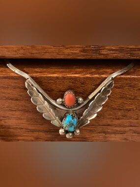 Navajo Turquoise Coral Cuff ~ 7.48 grams